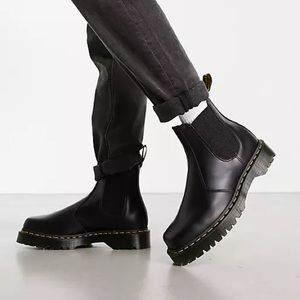Dr. Martens Black 2976 Bex Squared Polished Smooth Chelsea Boots Docs Size 11